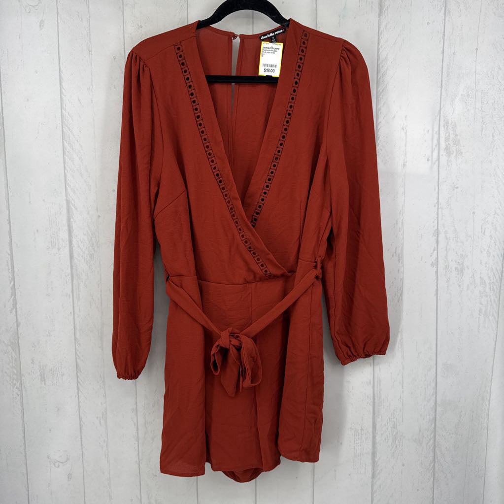 1X ric-rac trim crossover l/s romper