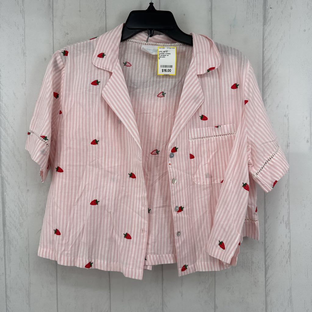 M striped w/ strawberries pajama set