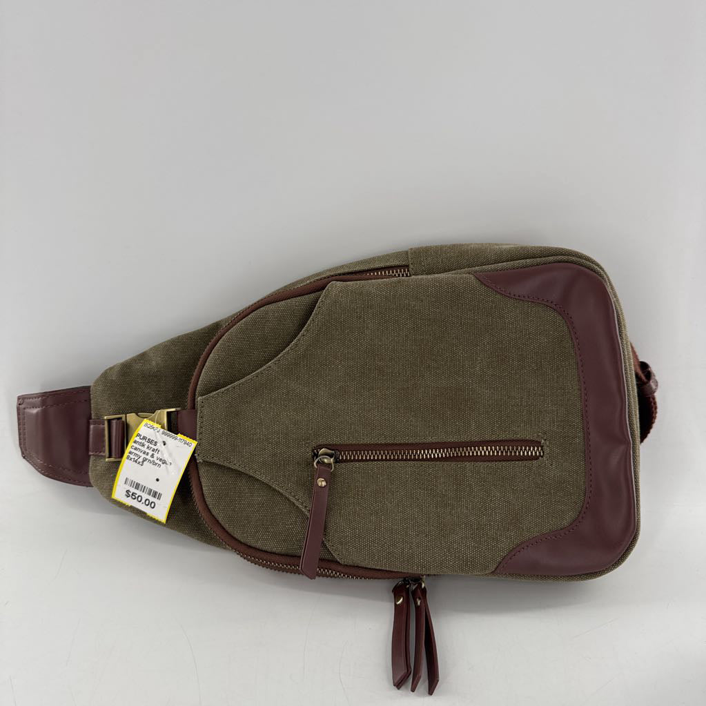 canvas & vegan leather sling/crossbody
