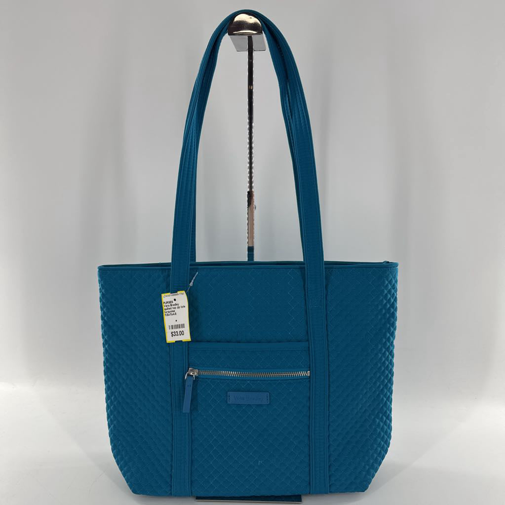 quilted top zip tote