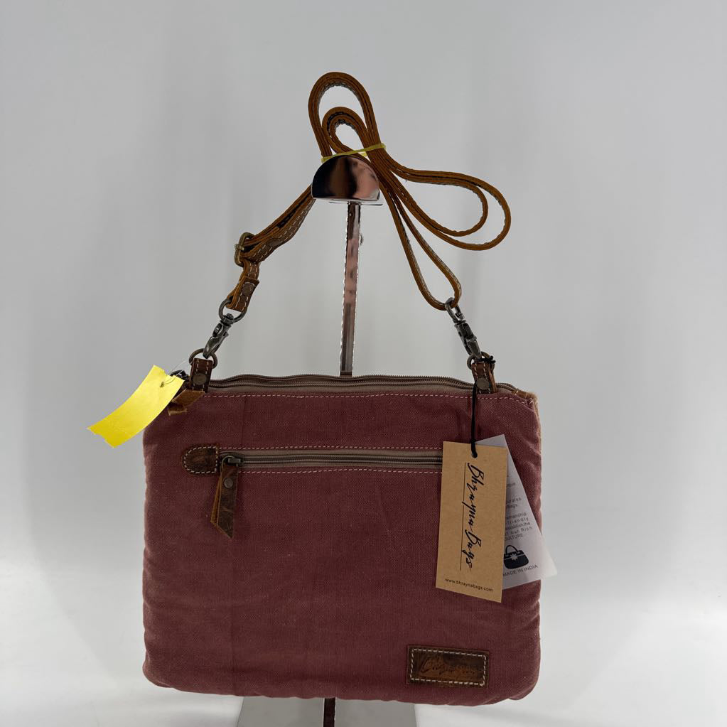 woven front top zip crossbody