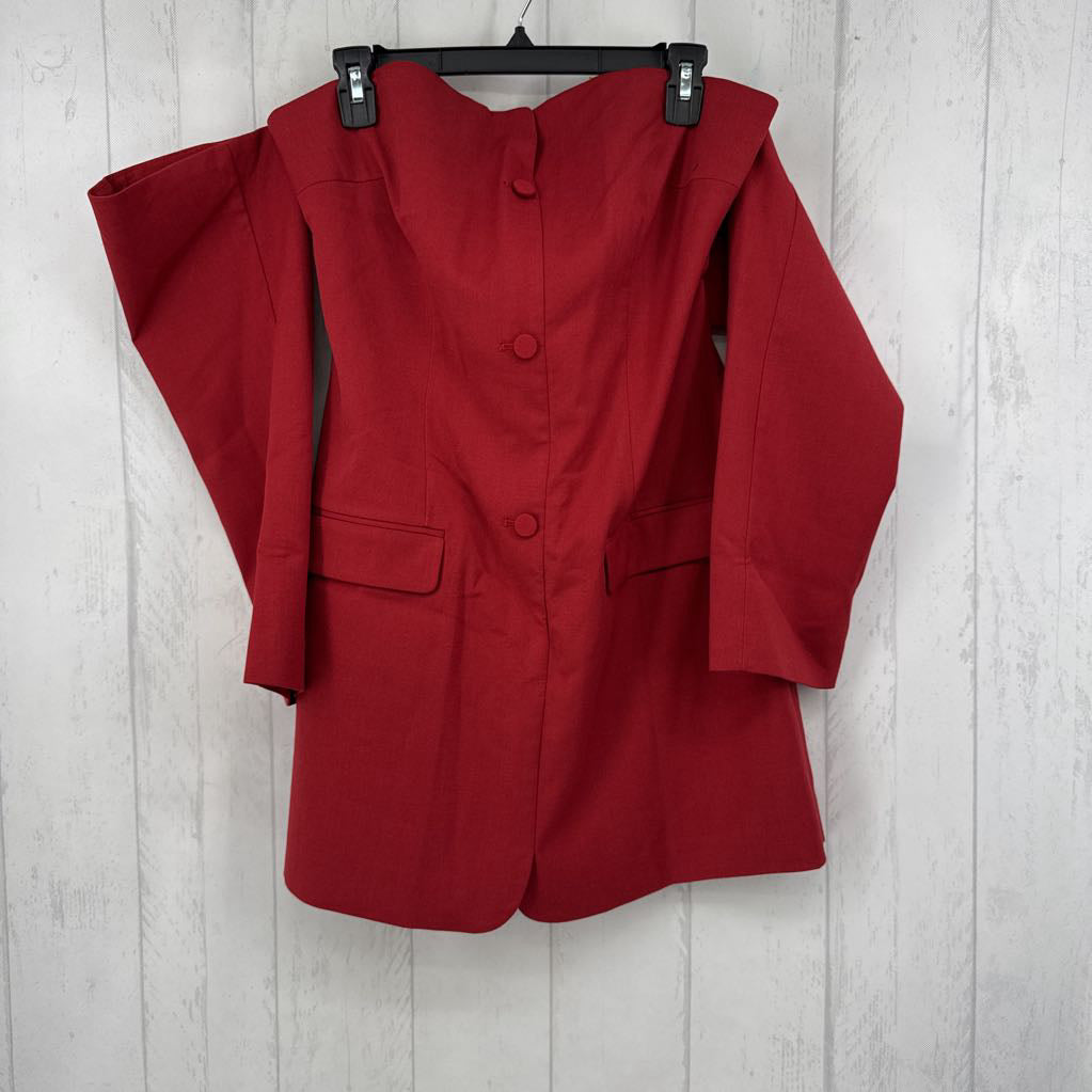 L off the shoulder blazer dress