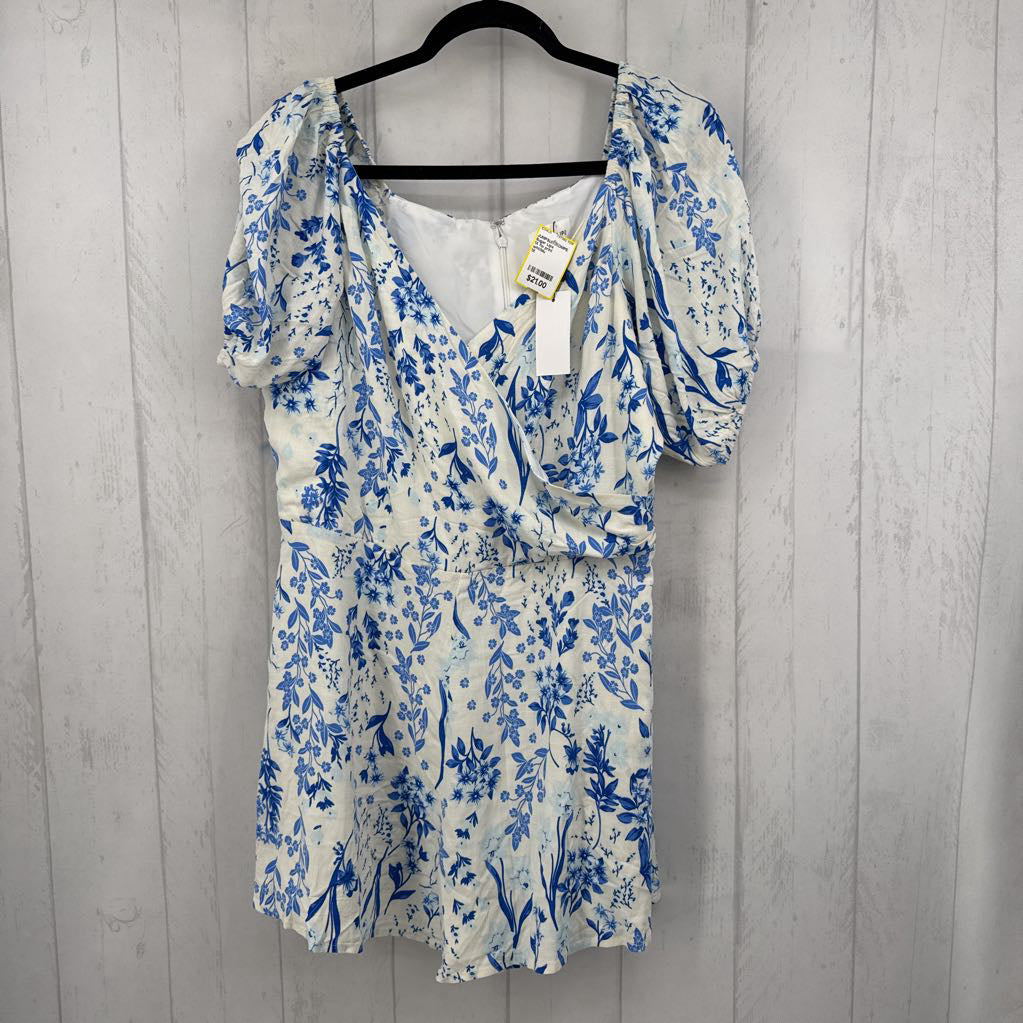 1X flo print crossover s/s romper