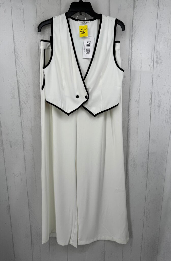L/XL 2pc colorblock vest pant-set