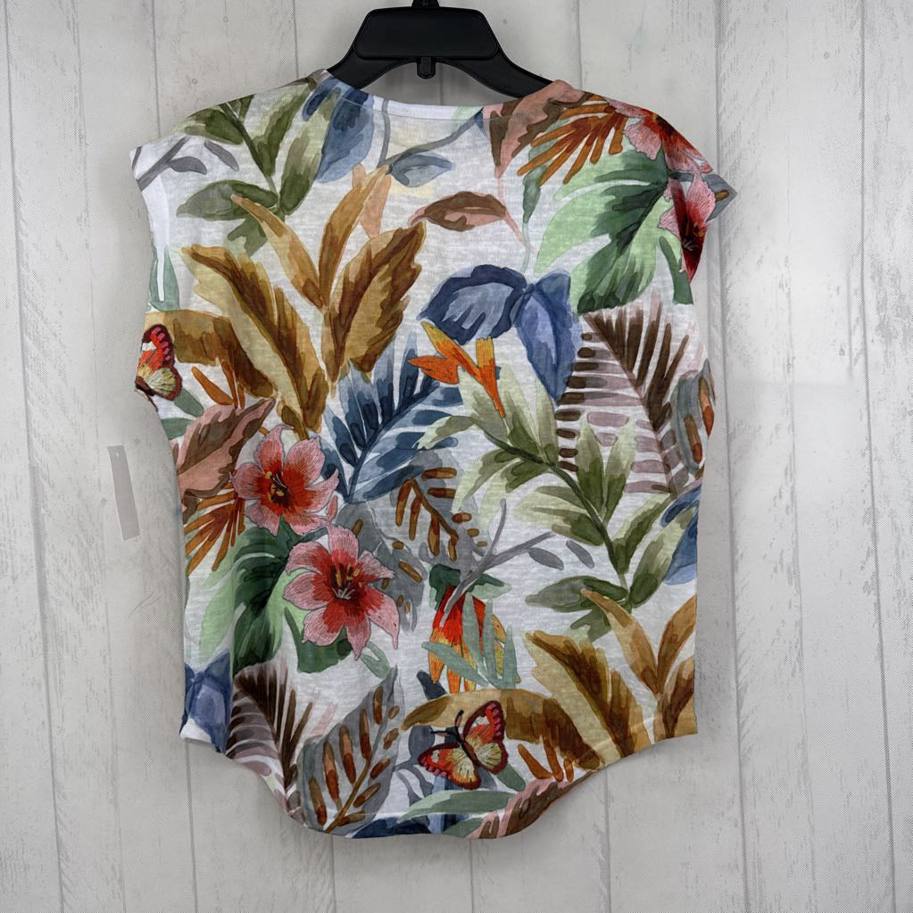 R38 Sp embelished flo print s/s top