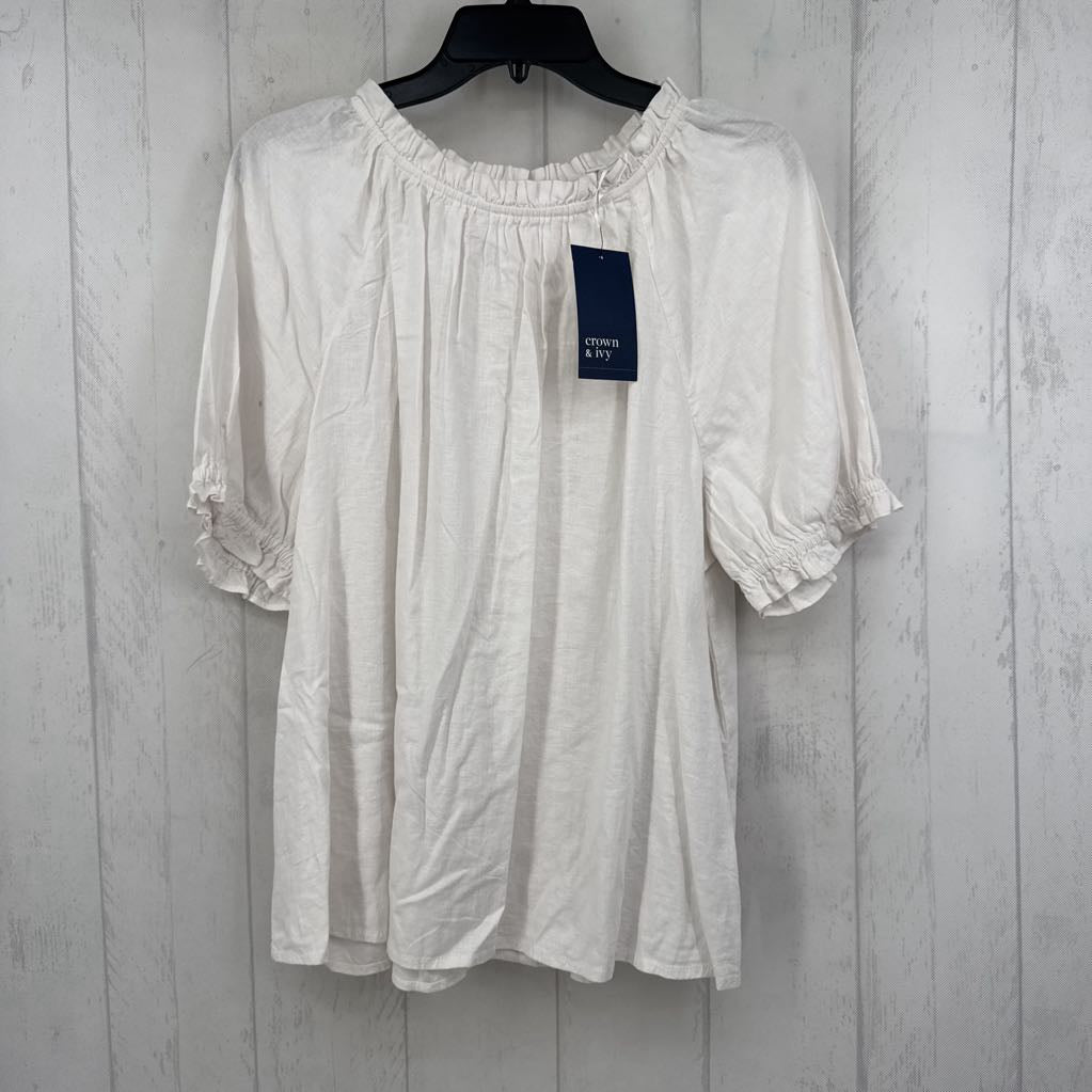 R60 XL button down back s/s top