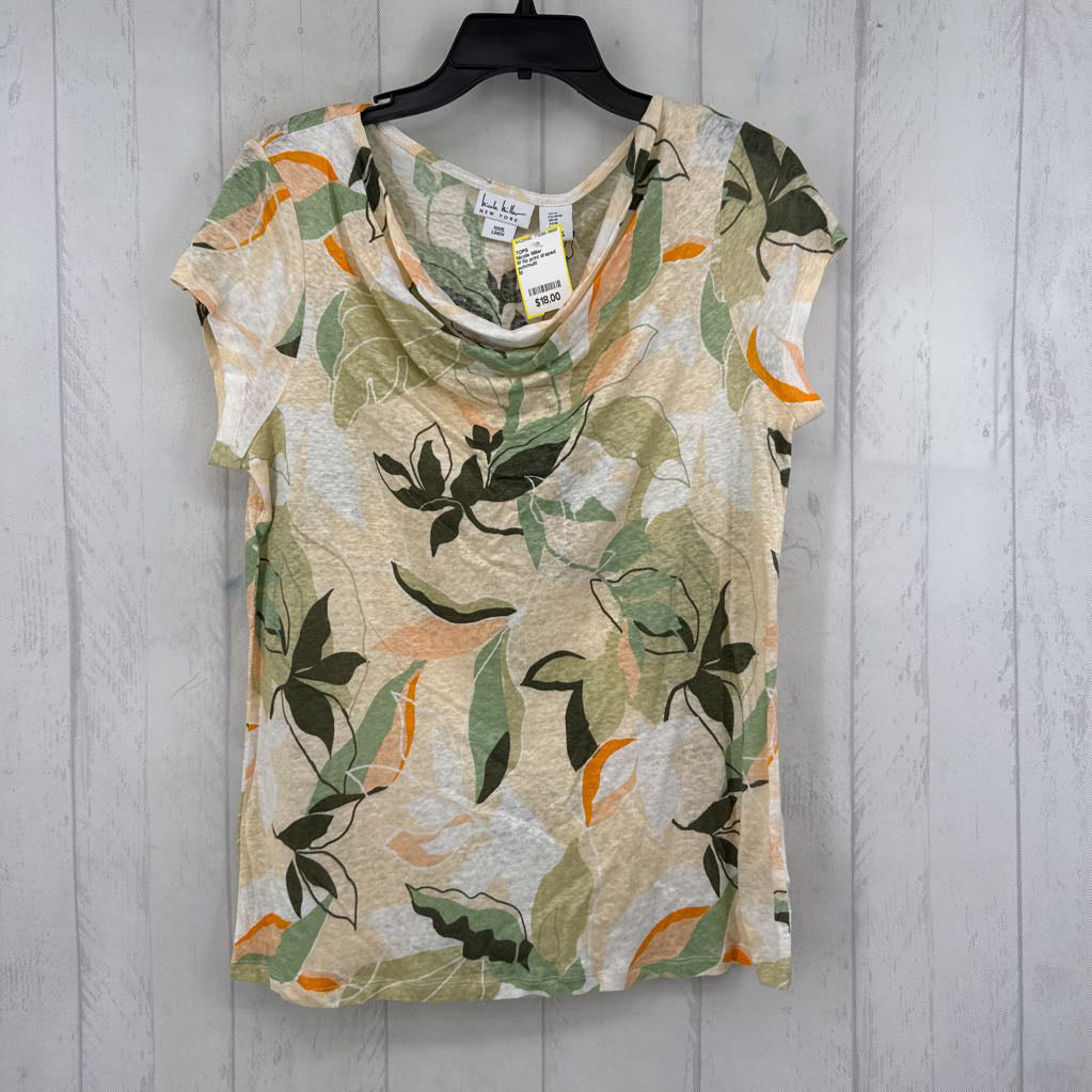M flo print draped s/s tee