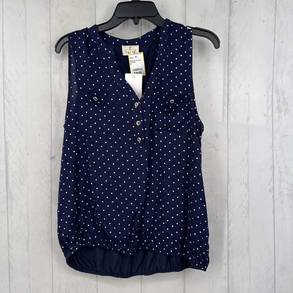 M polka dot slvls top