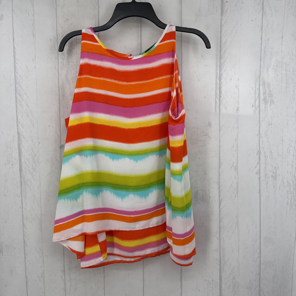 L striped flowy tank