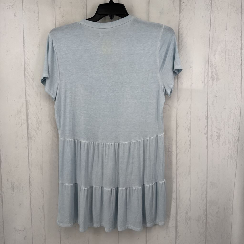 L button down tiered s/s top