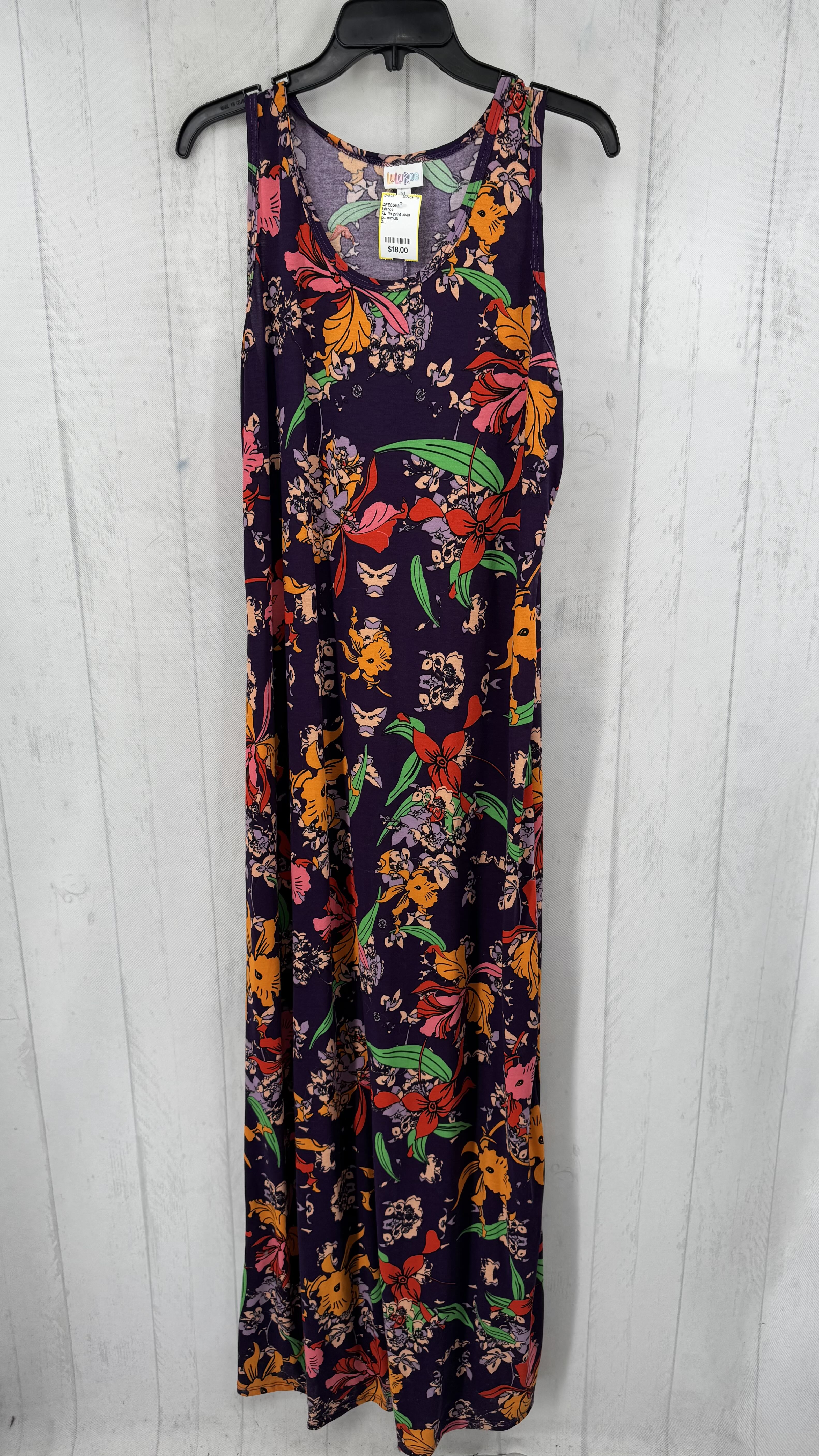 XL flo print slvls dress
