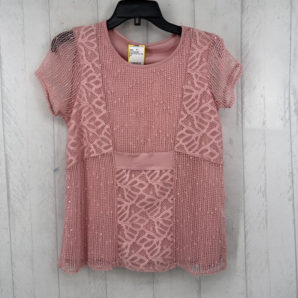 S lace front s/s top