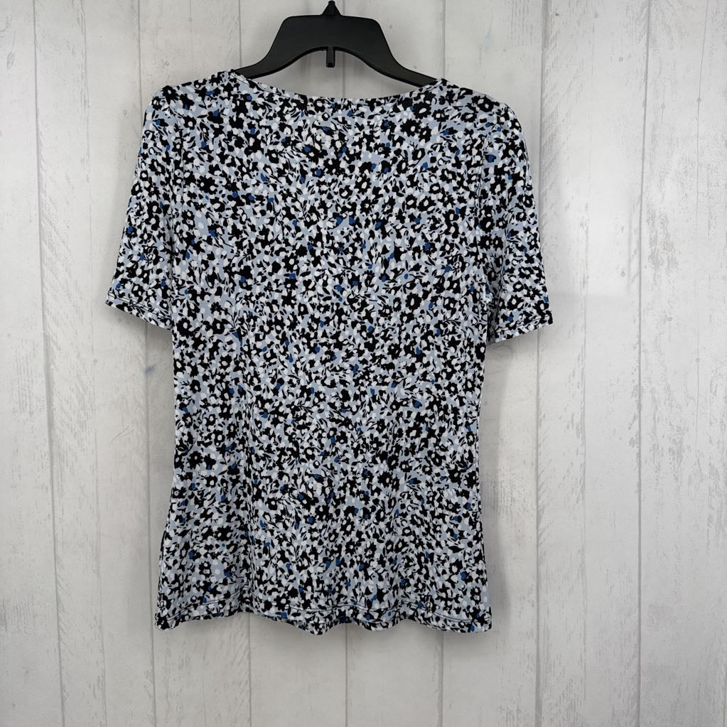 R48 M printed scoop neck s/s top