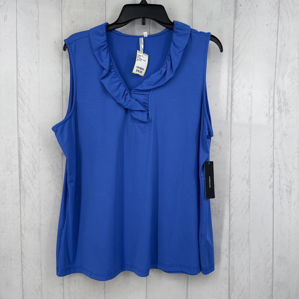 1X ruffled v-neck tank