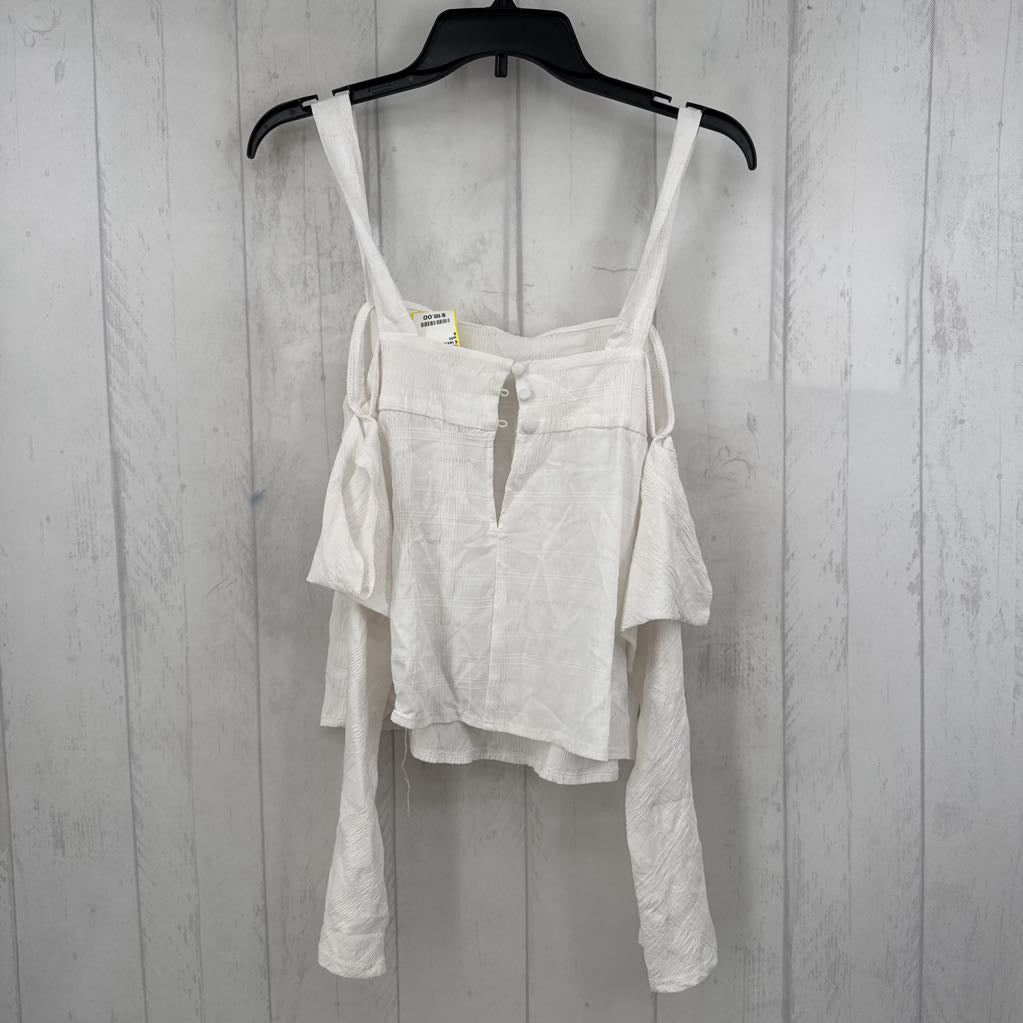 6 textured off the shoulder l/s top