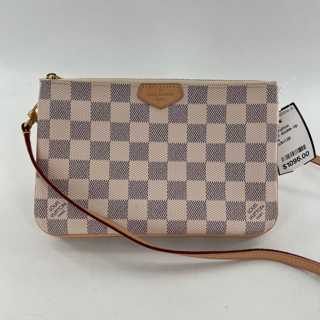 damier double zip pochette crossbody