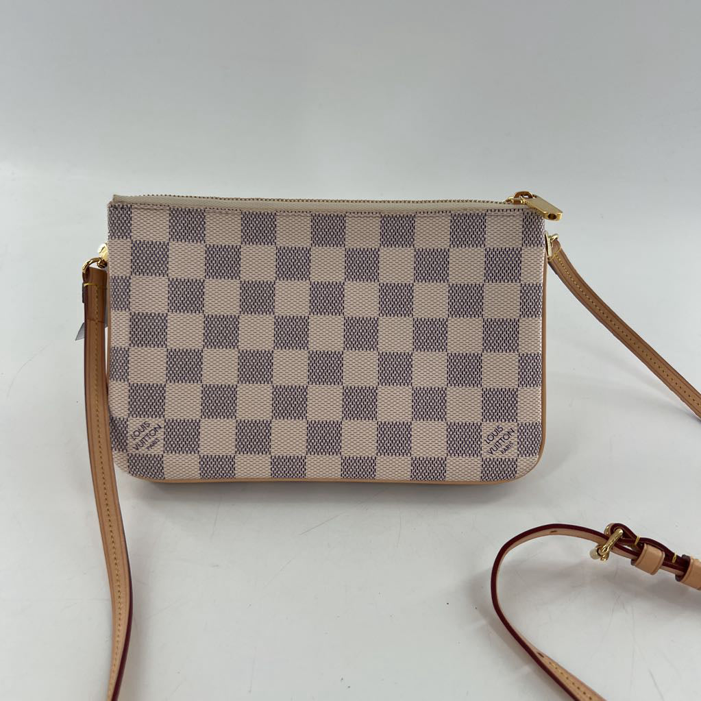 damier double zip pochette crossbody