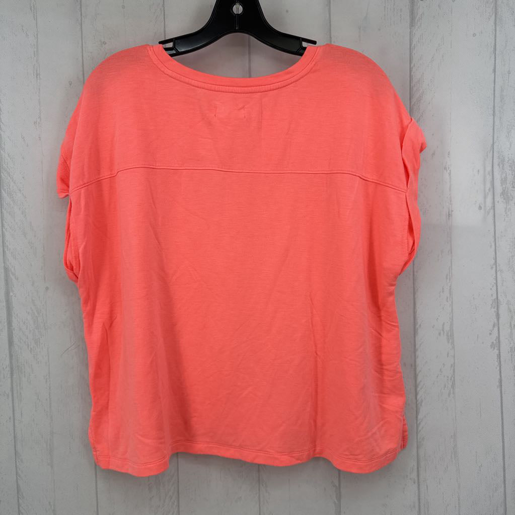 L crewneck rolled slv top