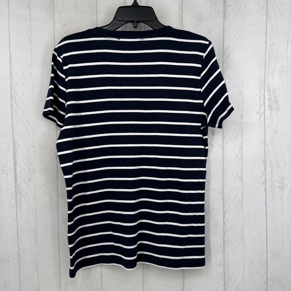 XL s/s stripe v-neck top