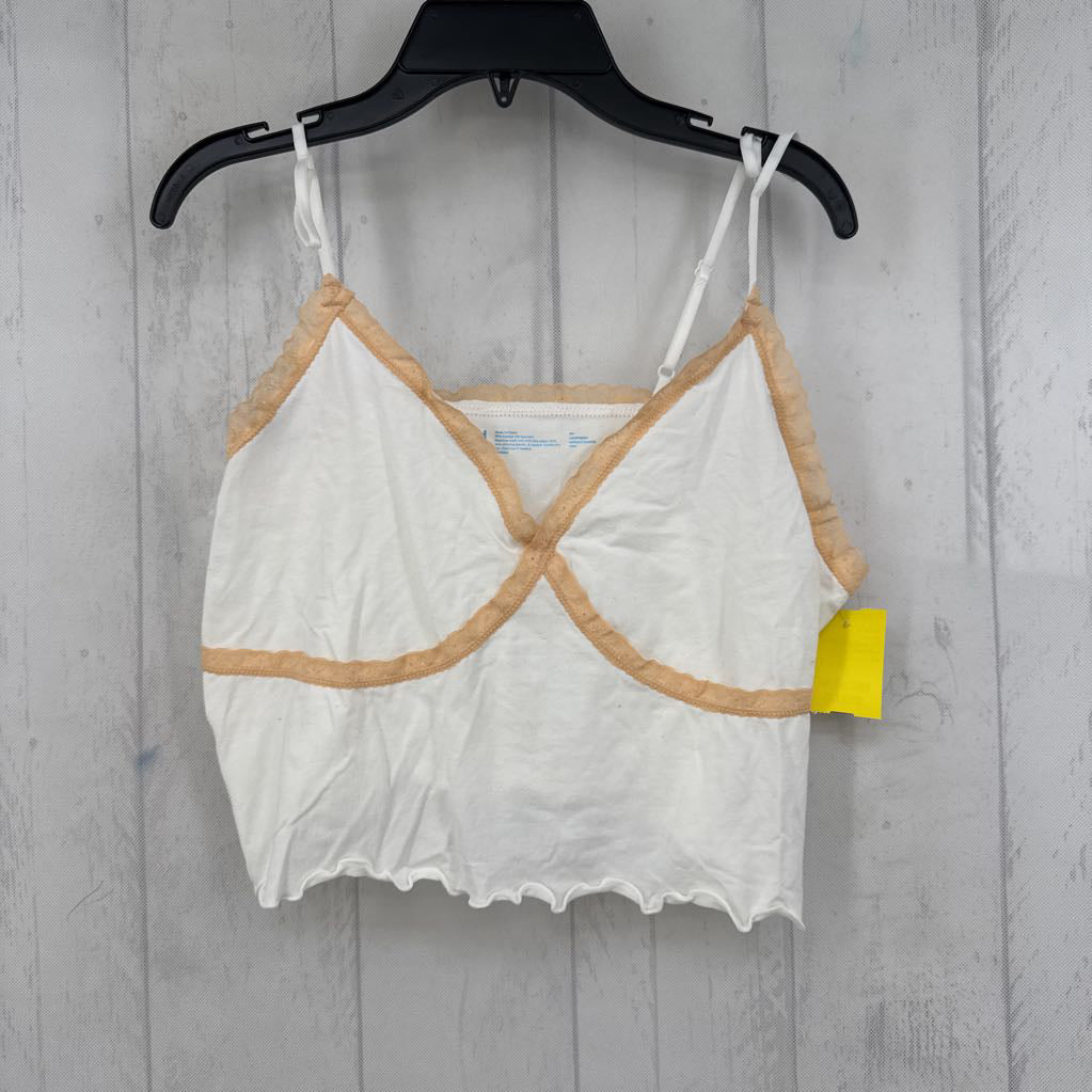 XL lace trim crop tank