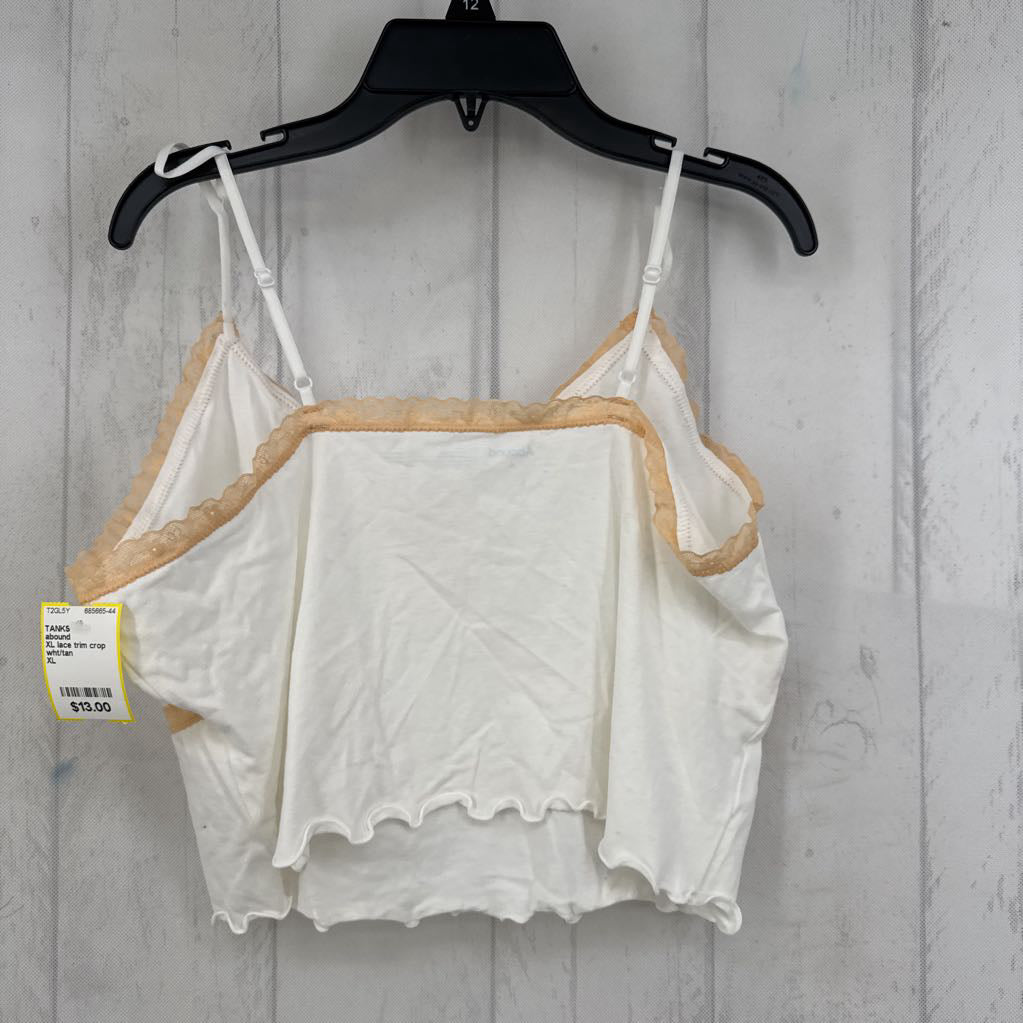 XL lace trim crop tank