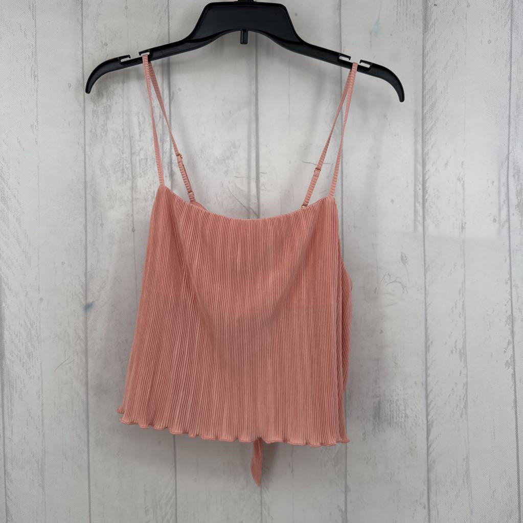 L pleated open back tank