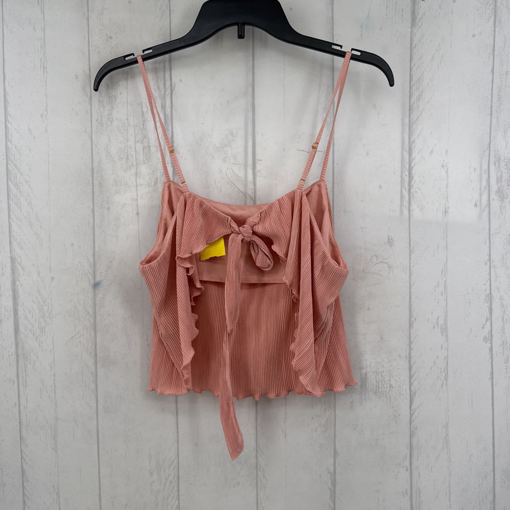 L pleated open back tank