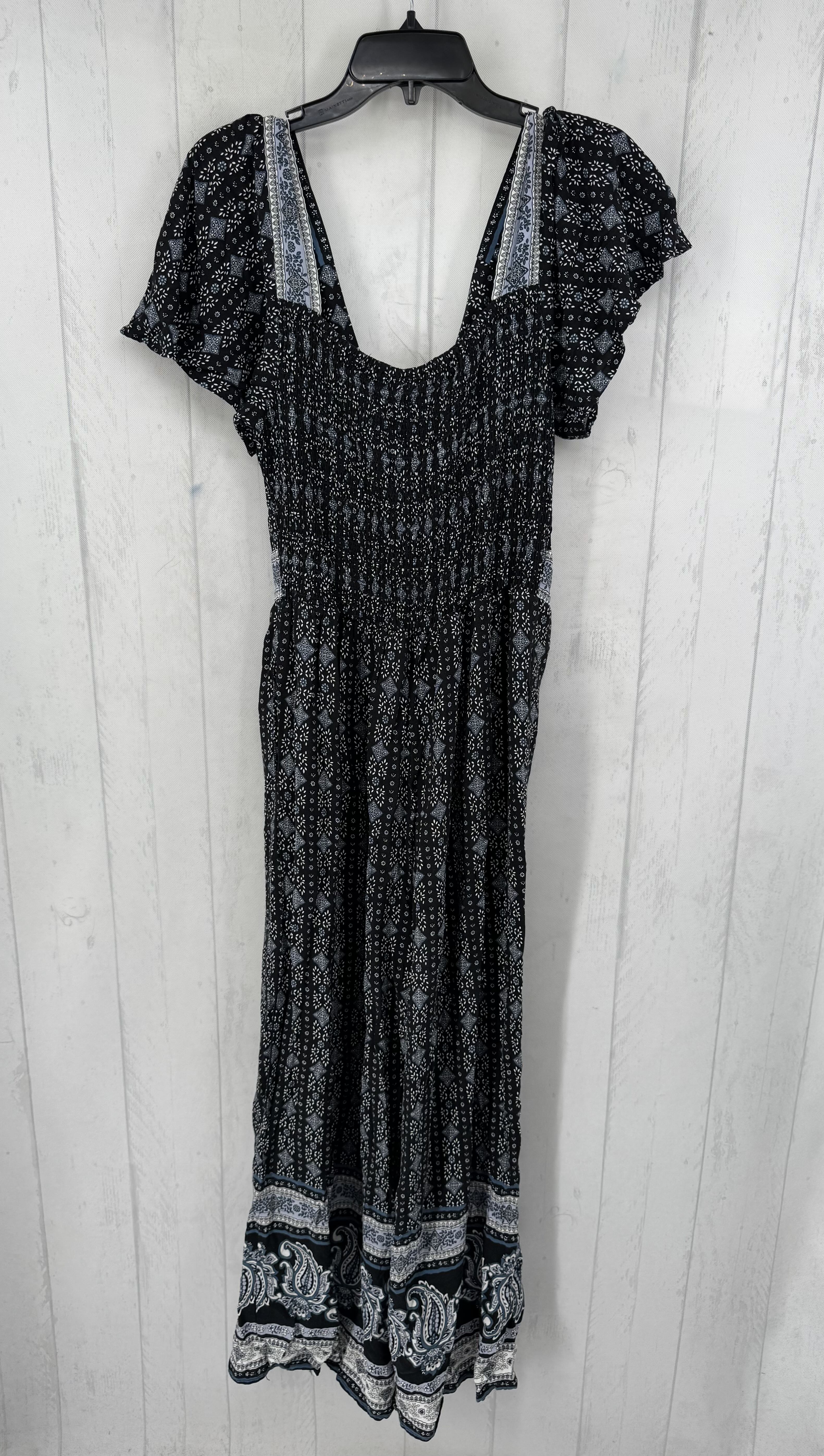 XL medallion print s/s v-neck jumpsuit