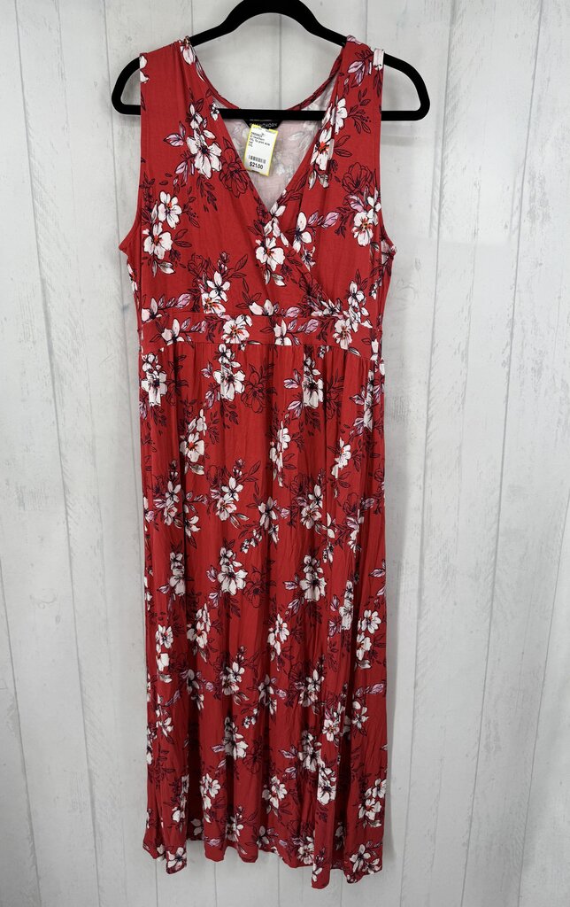 XXL flo print slvls maxi dress