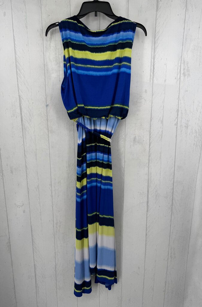 XL striped belted slvls maxi dress