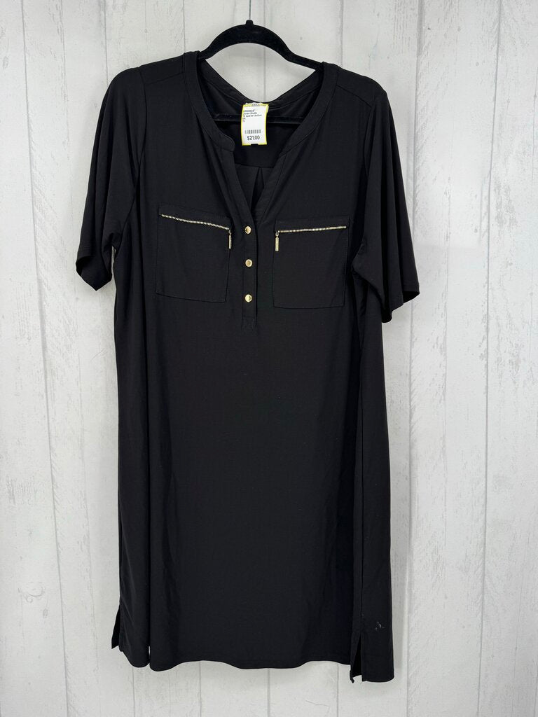 1X quarter button down s/s dress