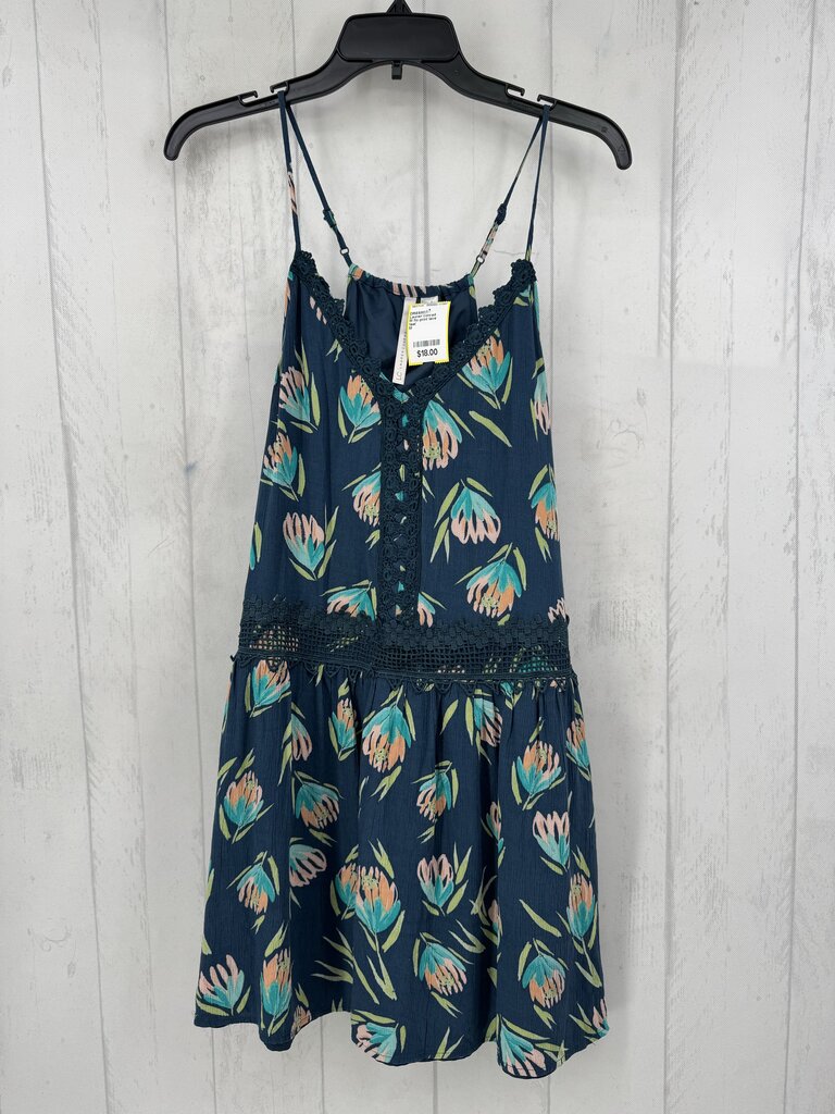 M flo print lace accent sundress