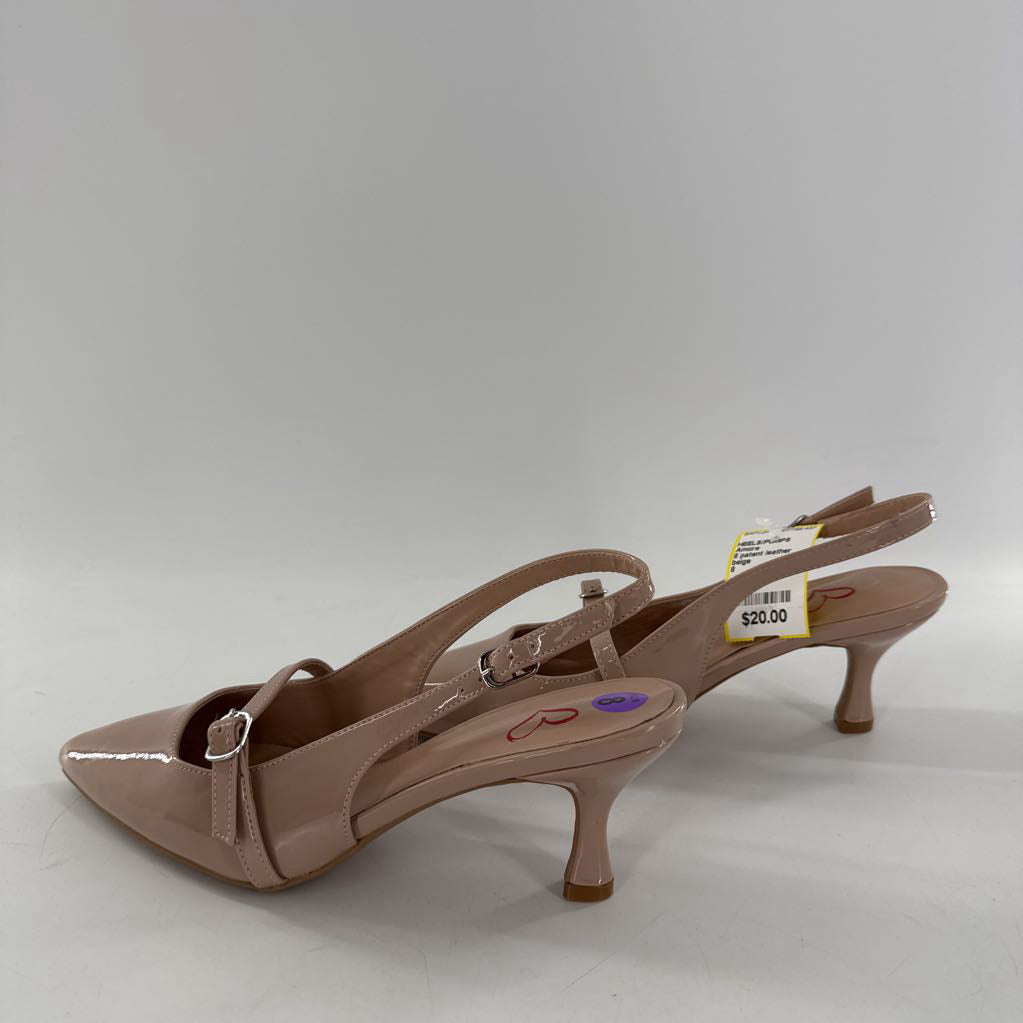 8 patent leather slingback pumps