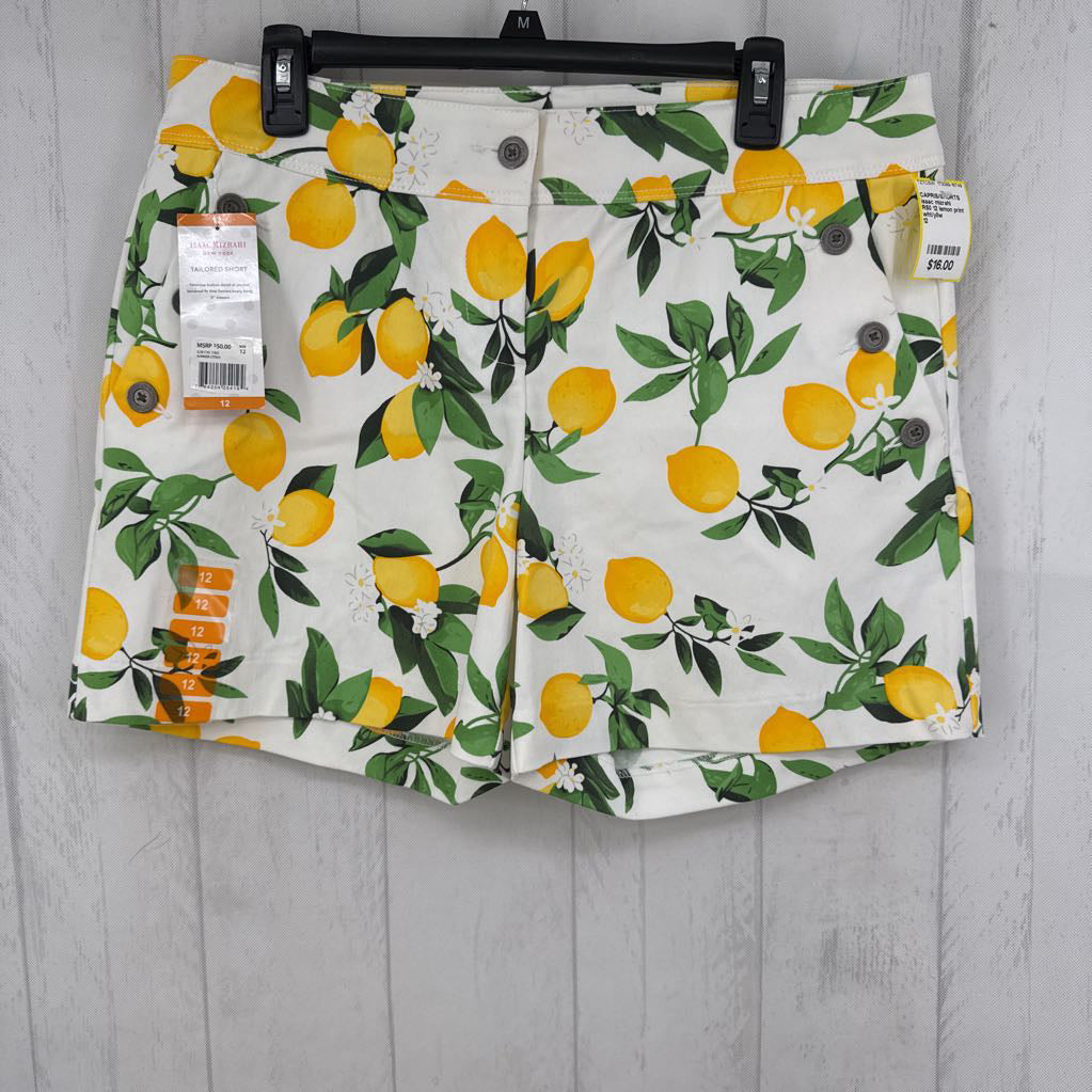 R50 12 lemon print tailored shorts