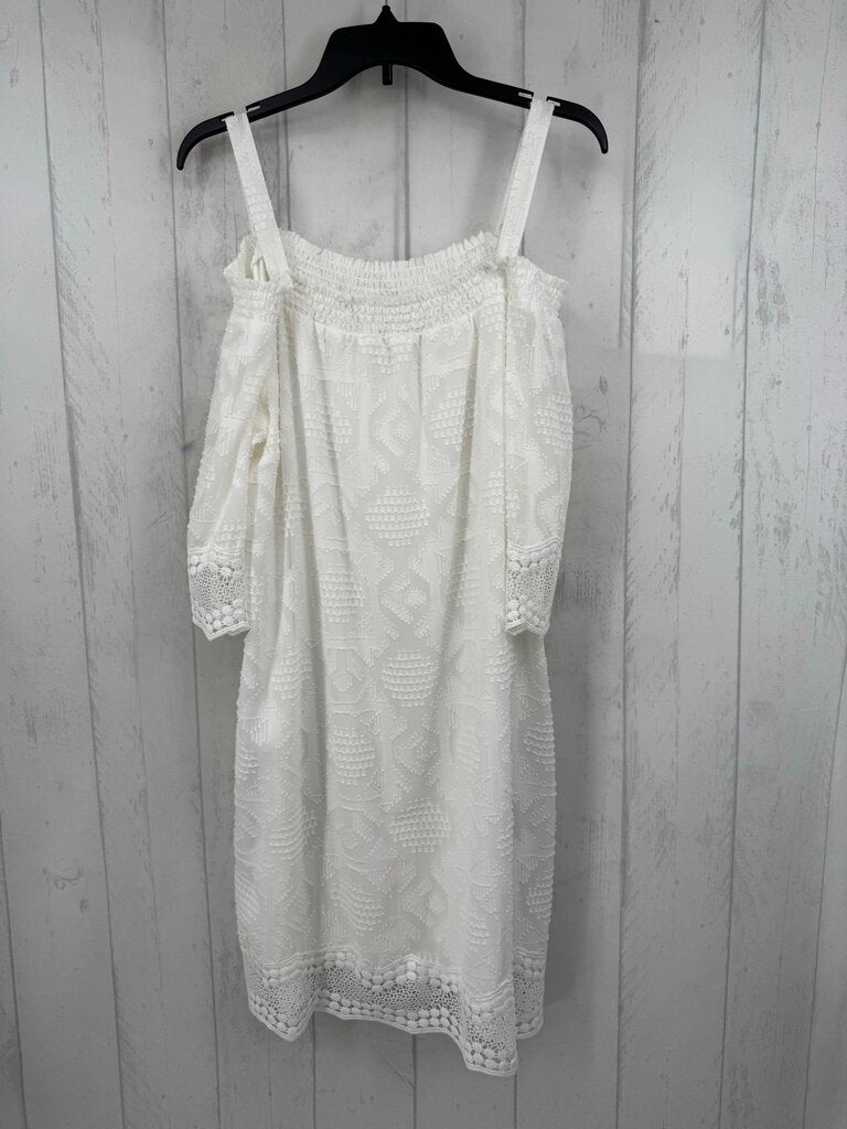XL textured lace off the shoulder dress