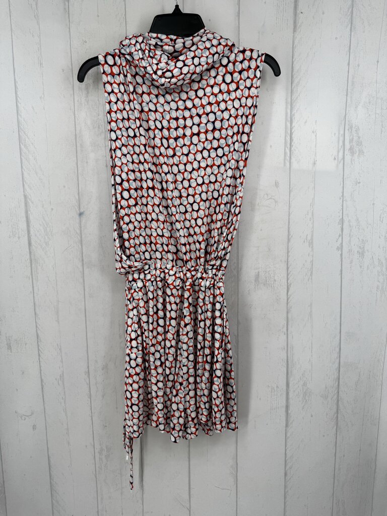 S circles print s/s wrap dress