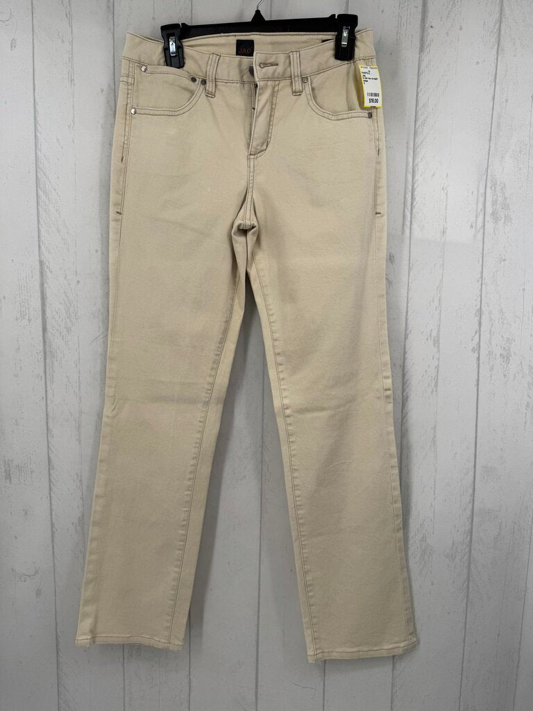 6 mid rise straight leg pant