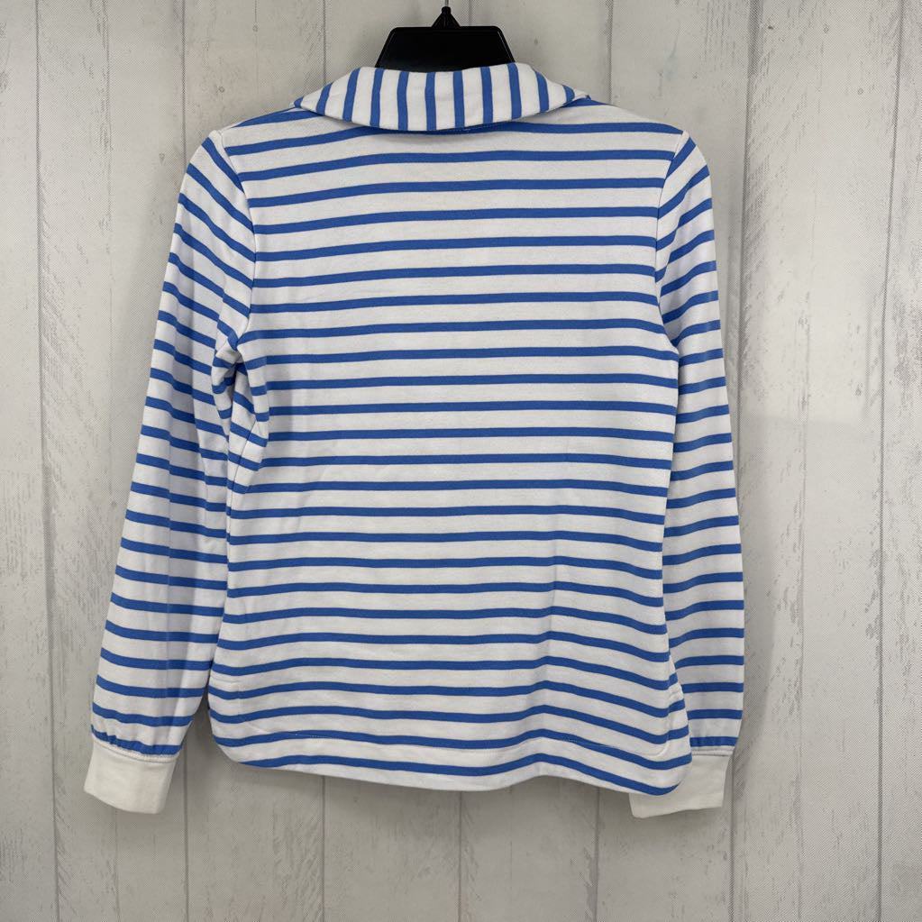 P striped split neck l/s pullover