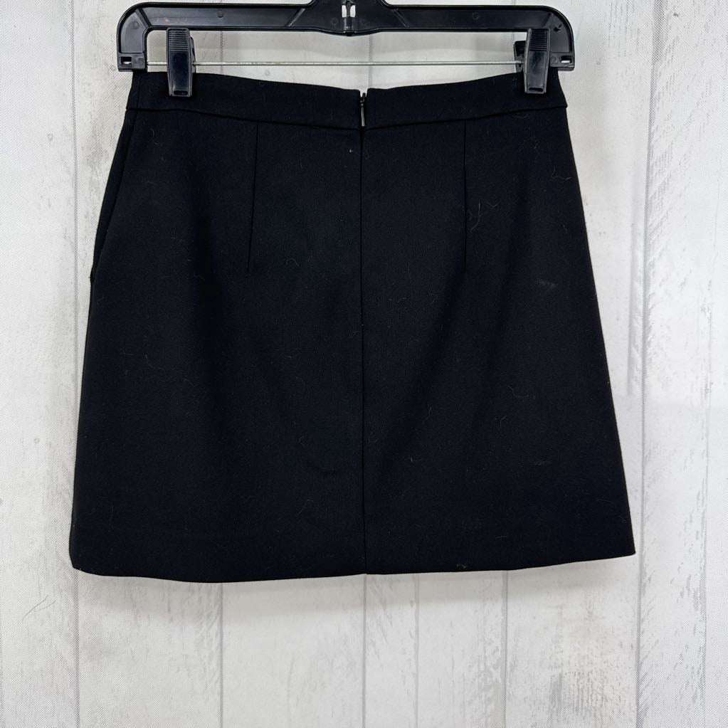 XS gold button detail mini skirt