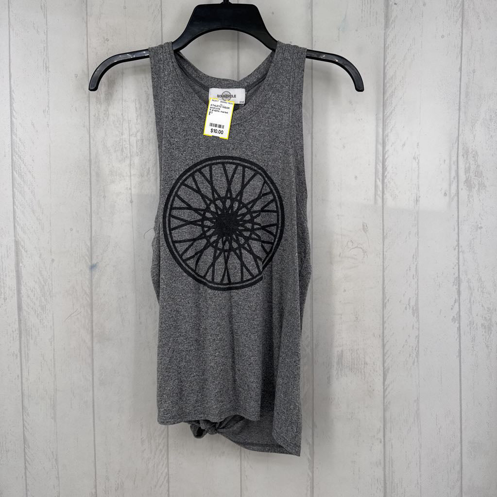 S graphic marled tank