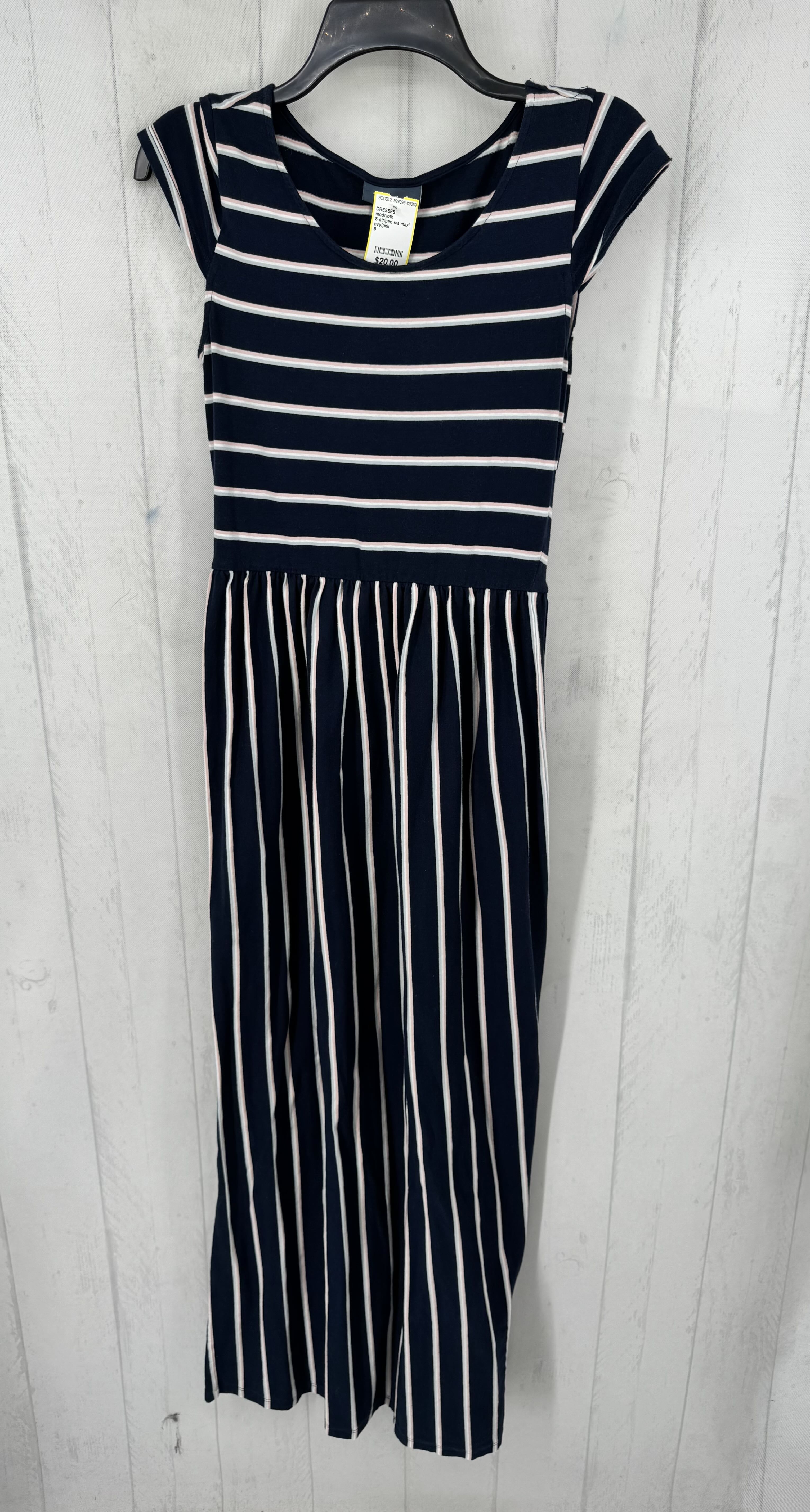 S striped s/s maxi dress
