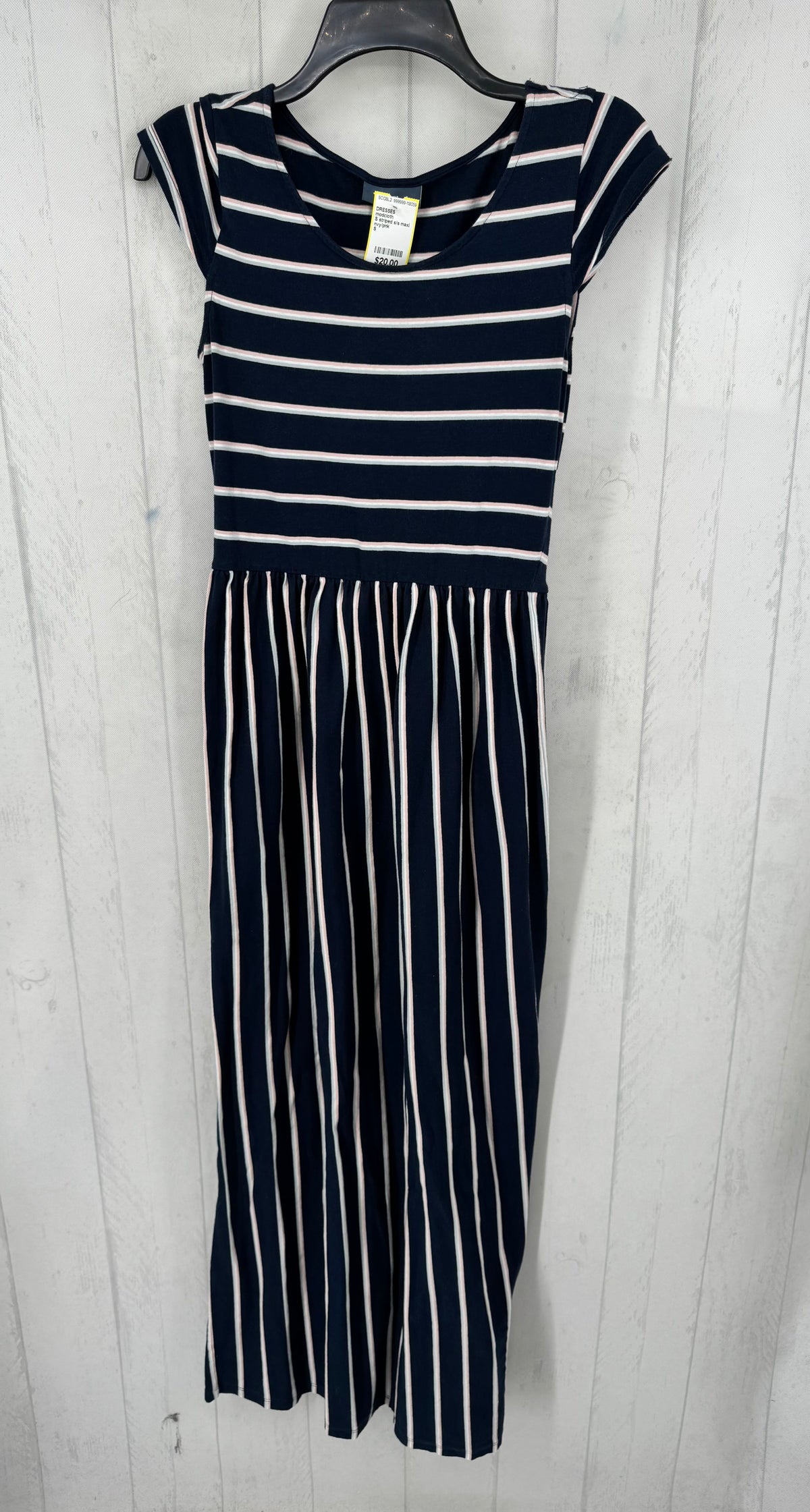 S striped s/s maxi dress