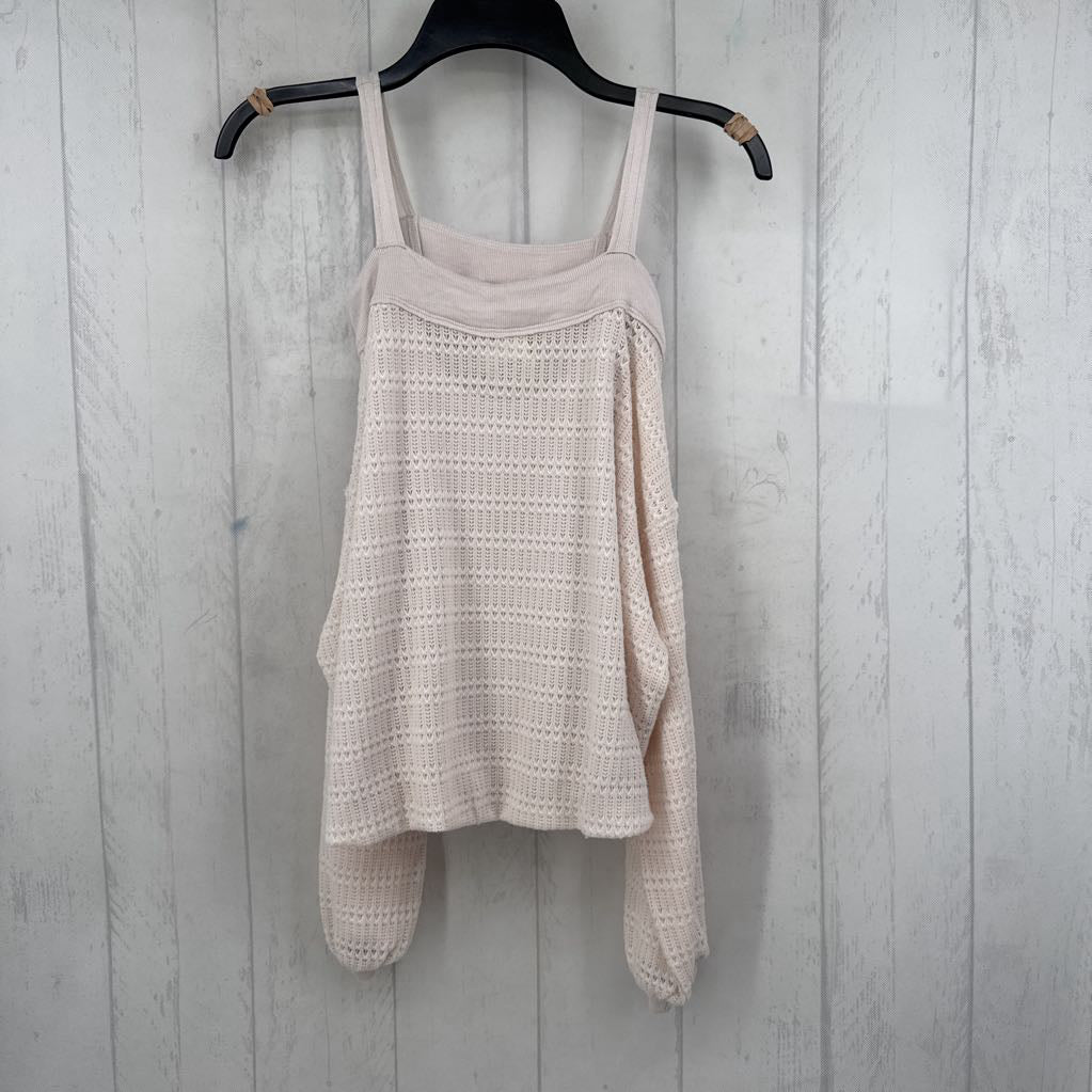 XS crochet cold shoulder l/s top