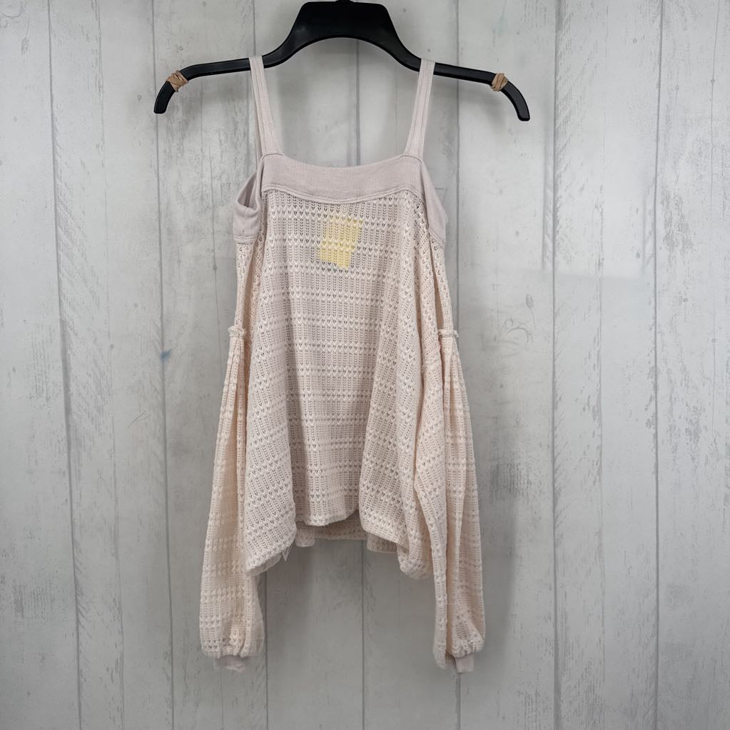 XS crochet cold shoulder l/s top