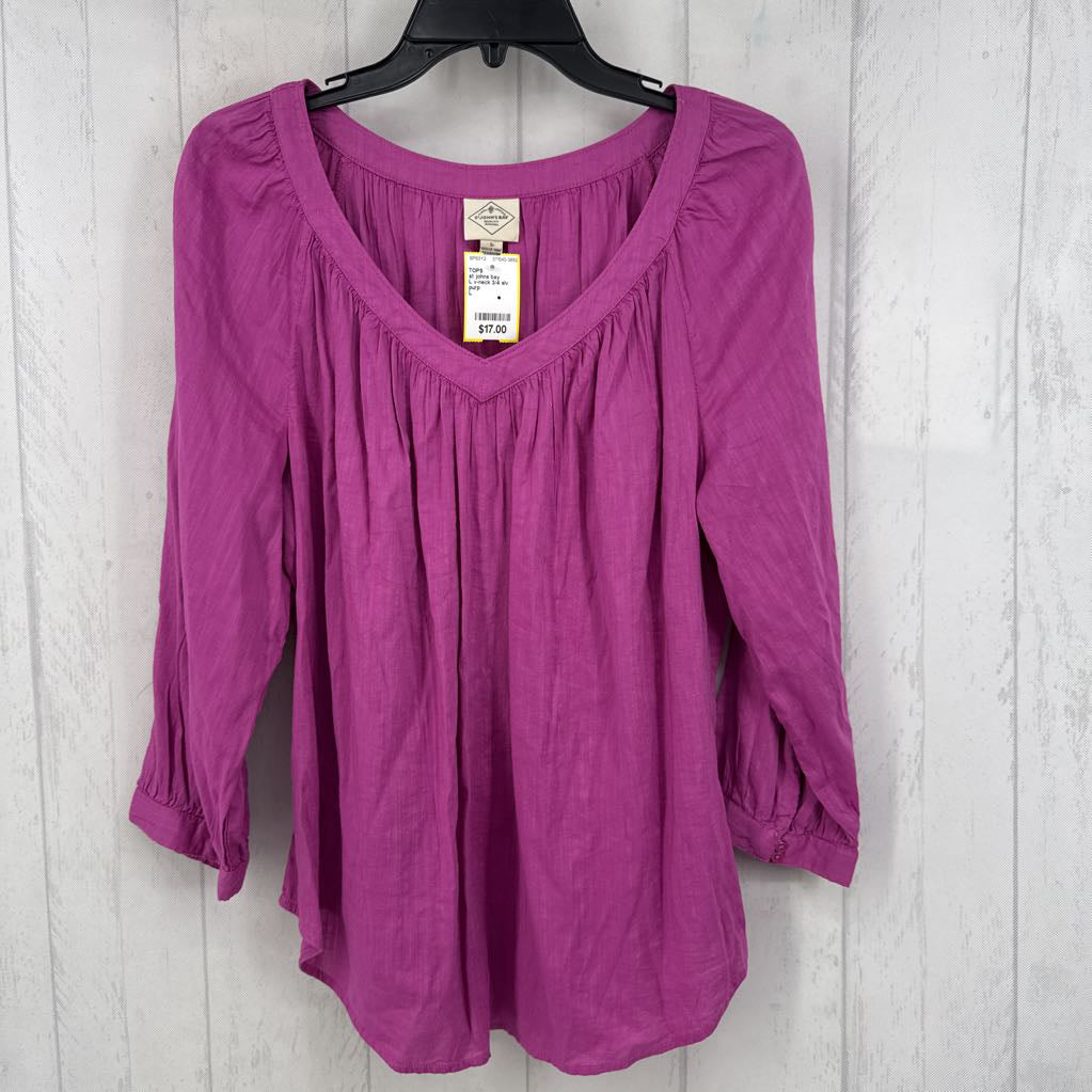 L v-neck 3/4 slv top