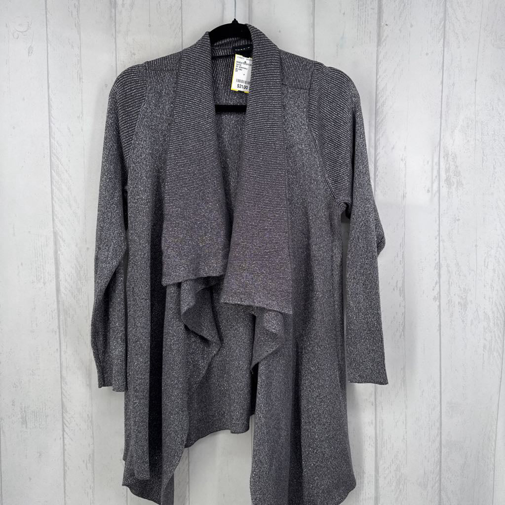 2X shimmery draped front cardi