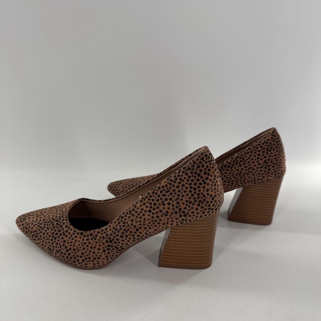 9 animal print block heel pumps