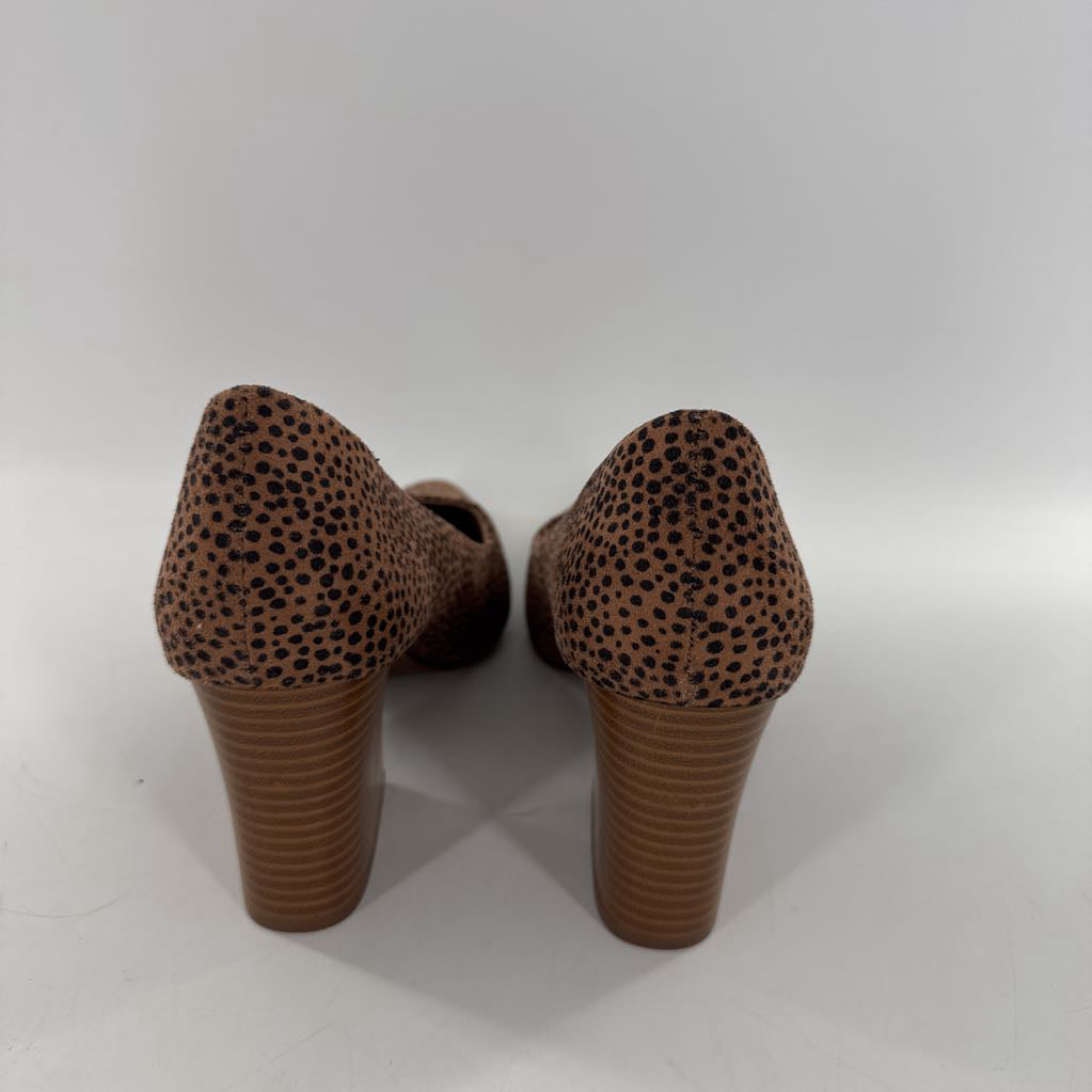 9 animal print block heel pumps