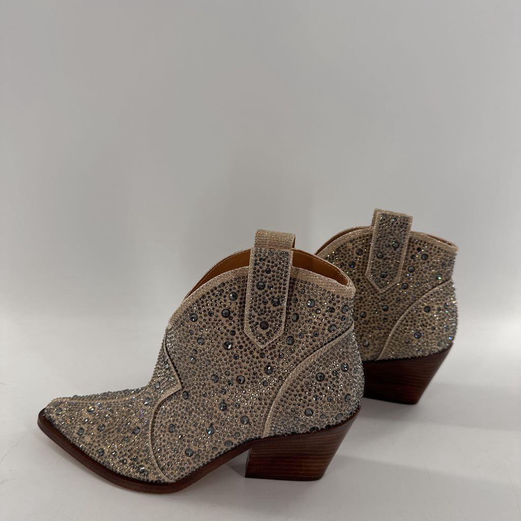 7.5 rhinestone embelished ankle boot