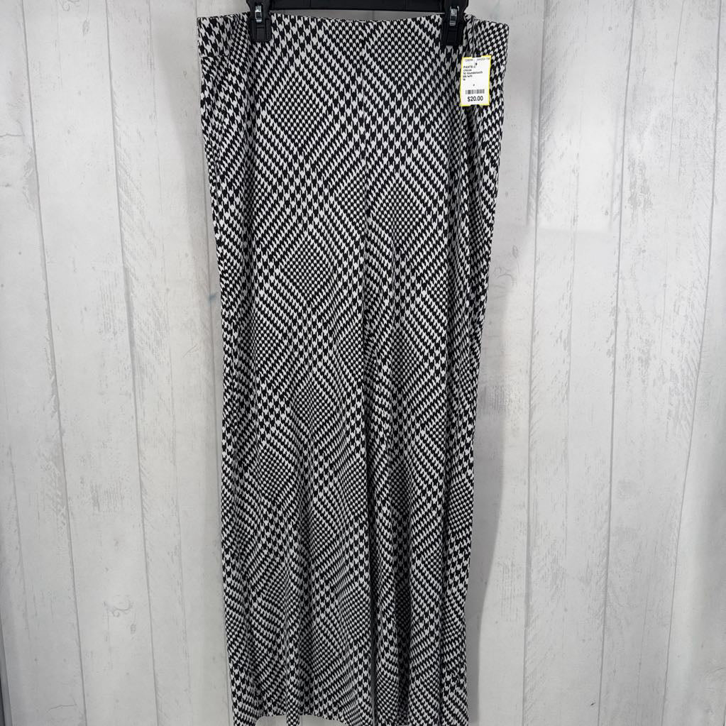 14 houndstooth print wide leg pant